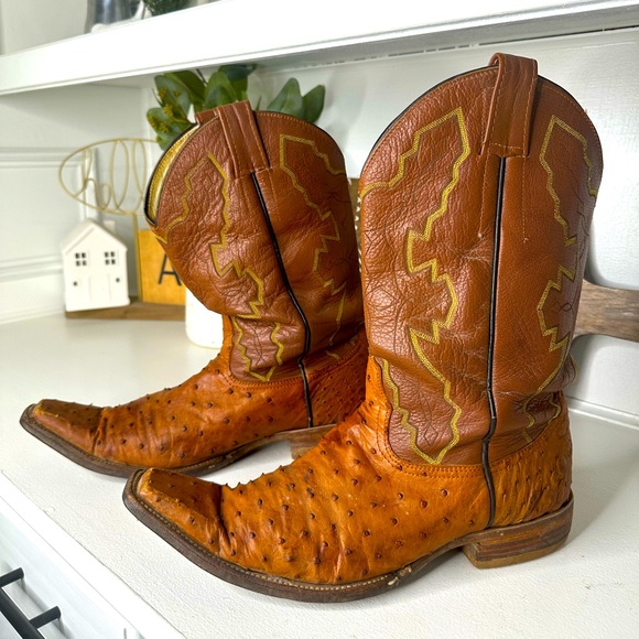 Herrera Boots Other - Herrera Boot Co Full Quill Ostrich Western Cowboy Boots Men's Size 10 D